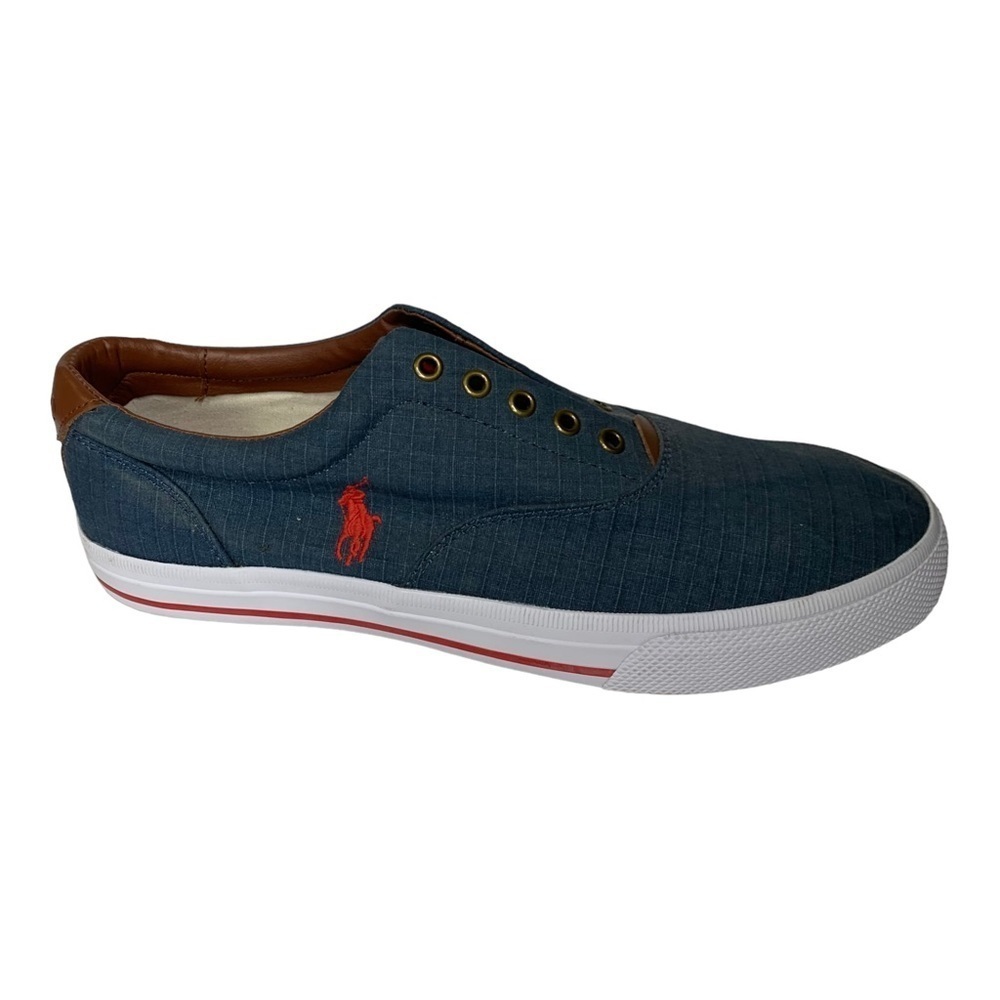 Ralph Lauren POLO Laceless Skater Style Deck Shoe Size 12 New Can Add Laces